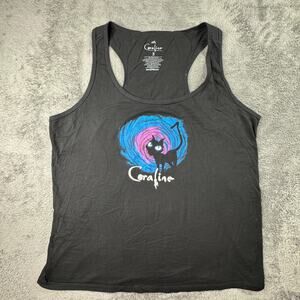 Coraline Cat Shirt Womens 3X Tank Top Black Laika Ripple Junction Movie Tee